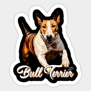 Bull Terrier Love Stylish Tee Celebrating the Charm of Bullies Sticker